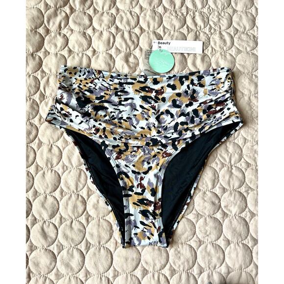 Beautikini Size Large Bikini Bottom Animal Print Beach Summer Vacation Pool NWT - Picture 3 of 6